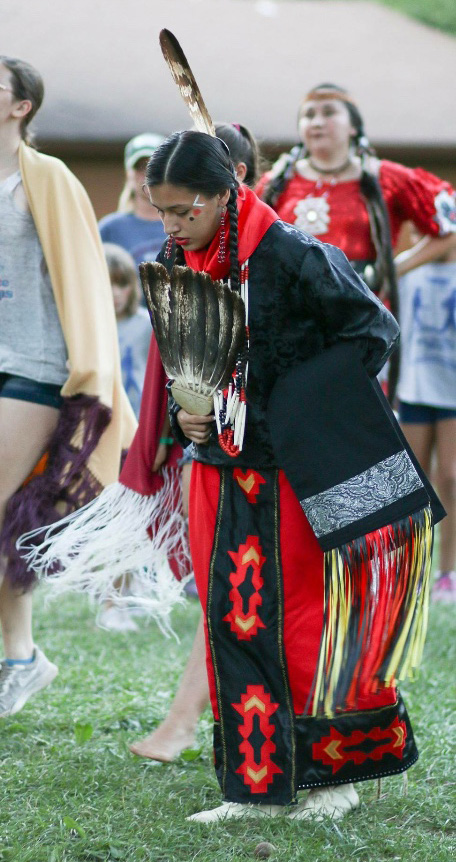 Mida Little Eagle performs a cultural
ceremony. Photo courtesy of Mida Little
Eagle.